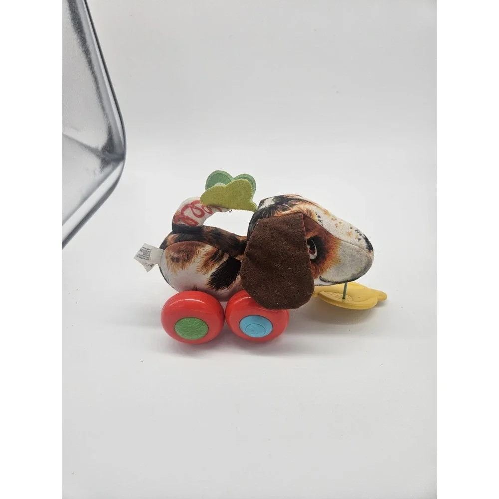 Fisher Price Soft Puppy Dog on Wheels Soft Cute w Butterfly Toy
